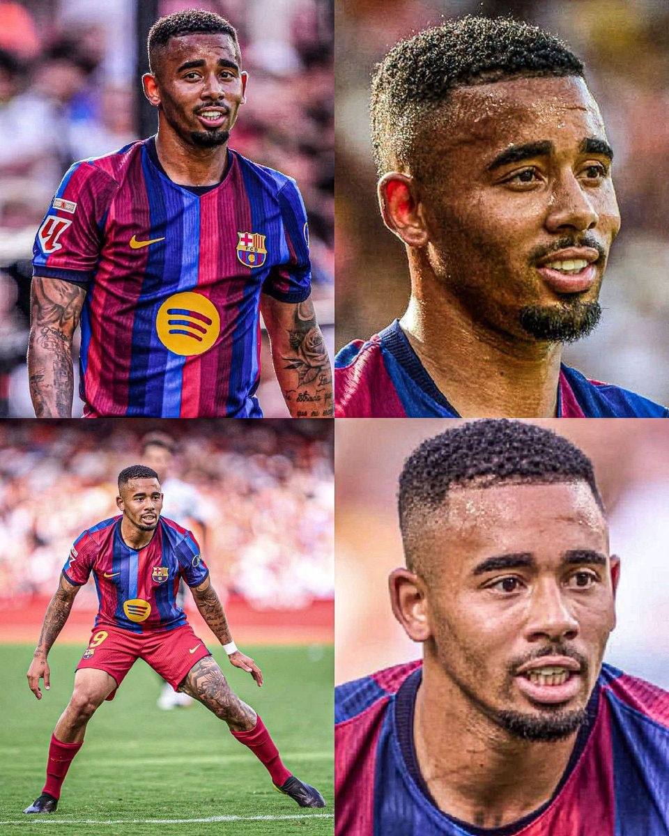 Gabriel Jesus Barcelona debut smile