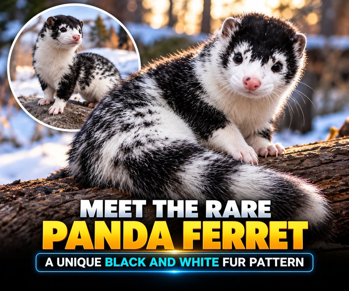 Rare Panda Ferret Unique Black White Pattern