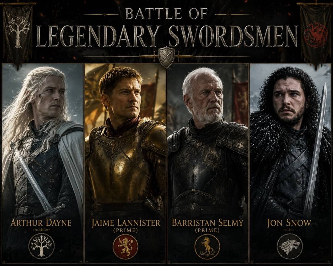 Game of Thrones swordsmen Barristan Selmy Jaime Lannister Arthur Dayne Jon Snow