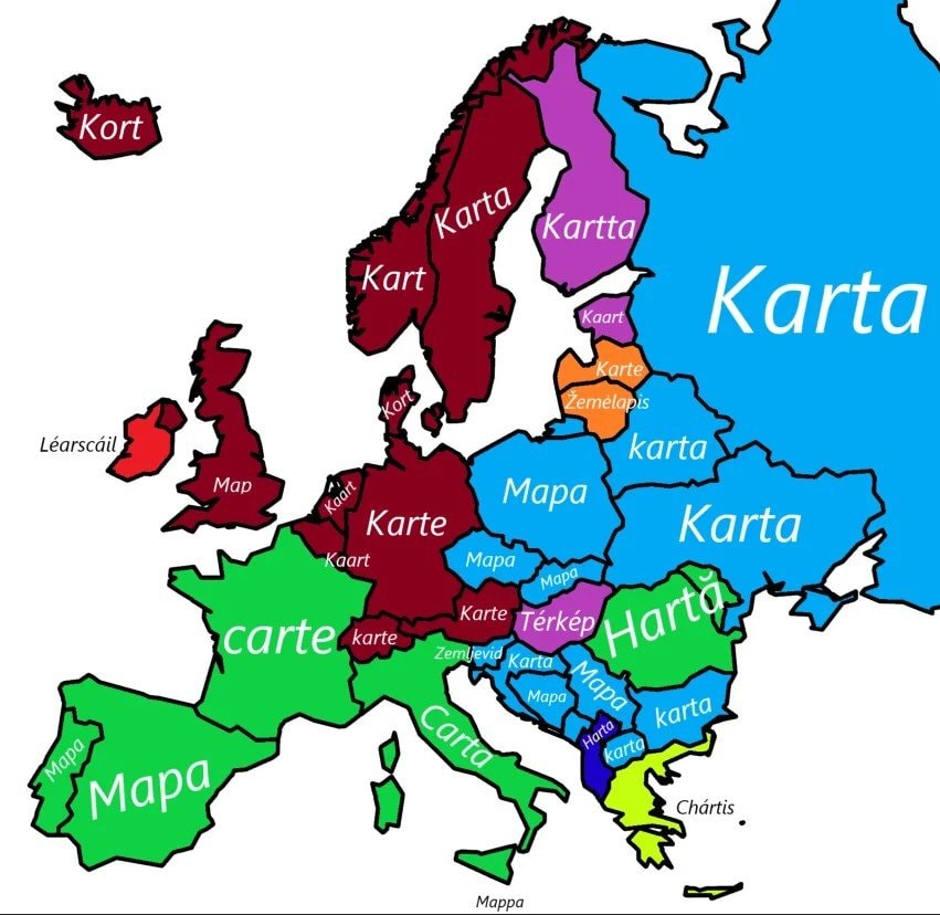 Map translation across Europe