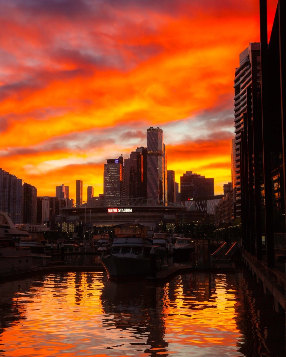 Melbourne Australia sunset Marvel Stadium