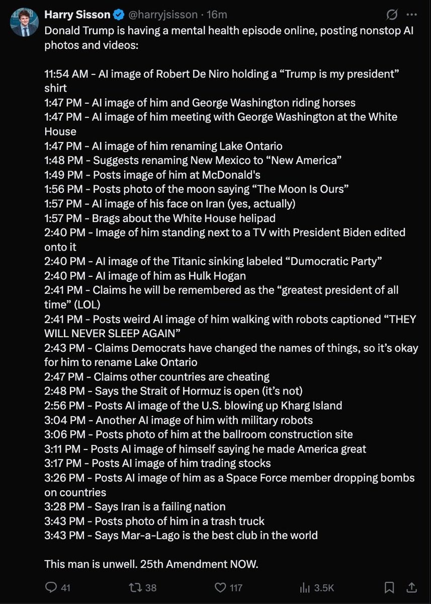 Harry Sisson 25th Amendment demand Harry Sisson 25th Amendment demand