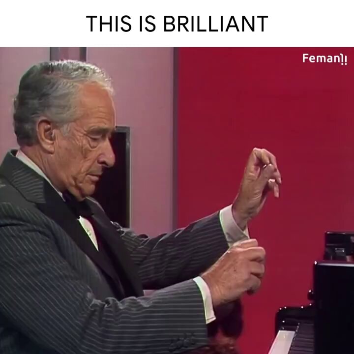 Elderly man plays piano