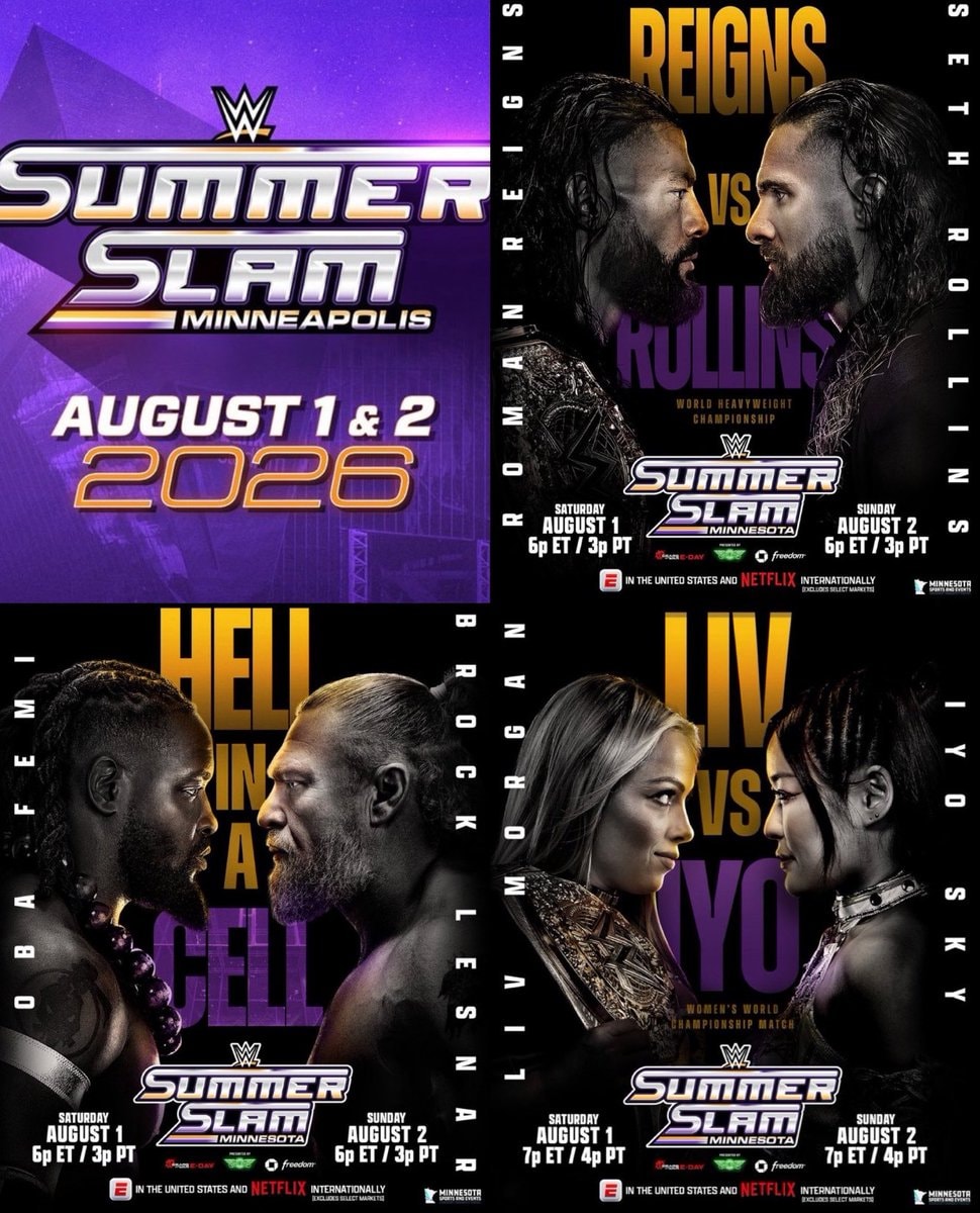 SummerSlam 2026 card Roman Reigns Seth Rollins Brock Lesnar SummerSlam 2026 card Roman Reigns Seth Rollins Brock Lesnar