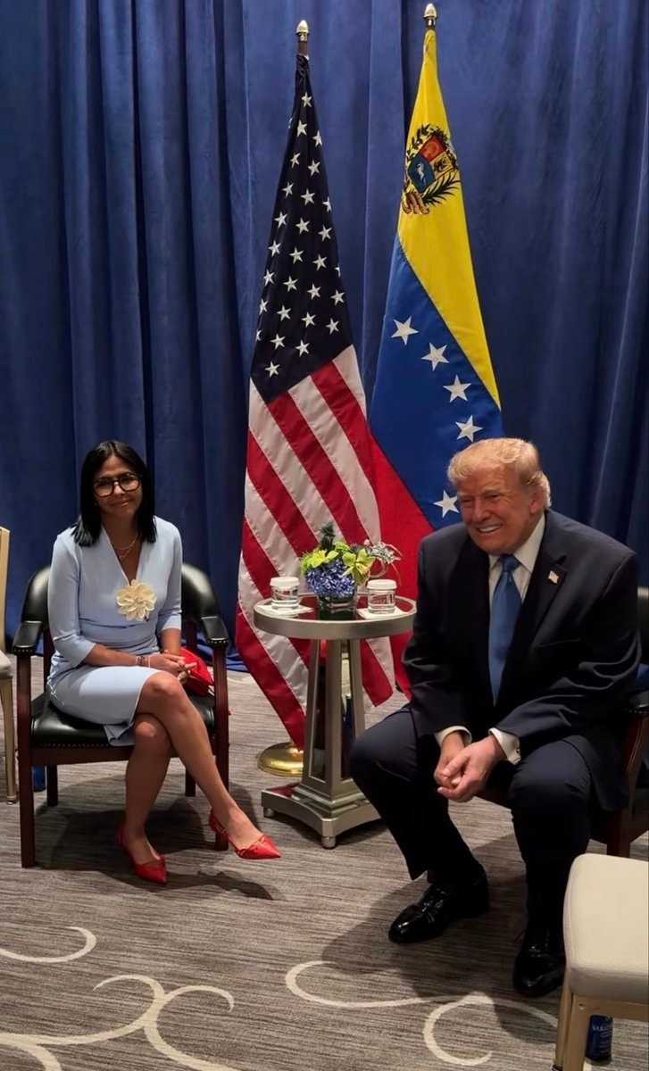 Trump meets Delcy Rodriguez in New York