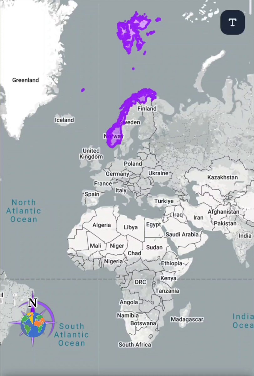 Norway actual size map