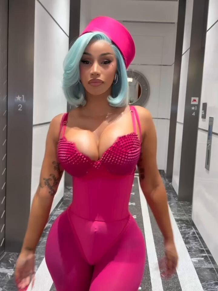 Cardi B pink outfit Instagram