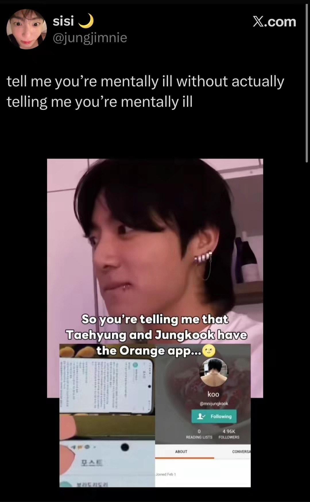 Jungkook fake username reaction (photo 2 of 3)