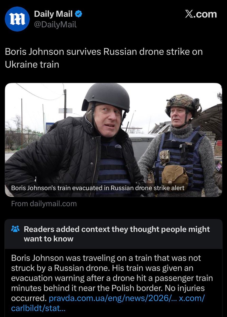 Boris Johnson train Russian drone strike alert