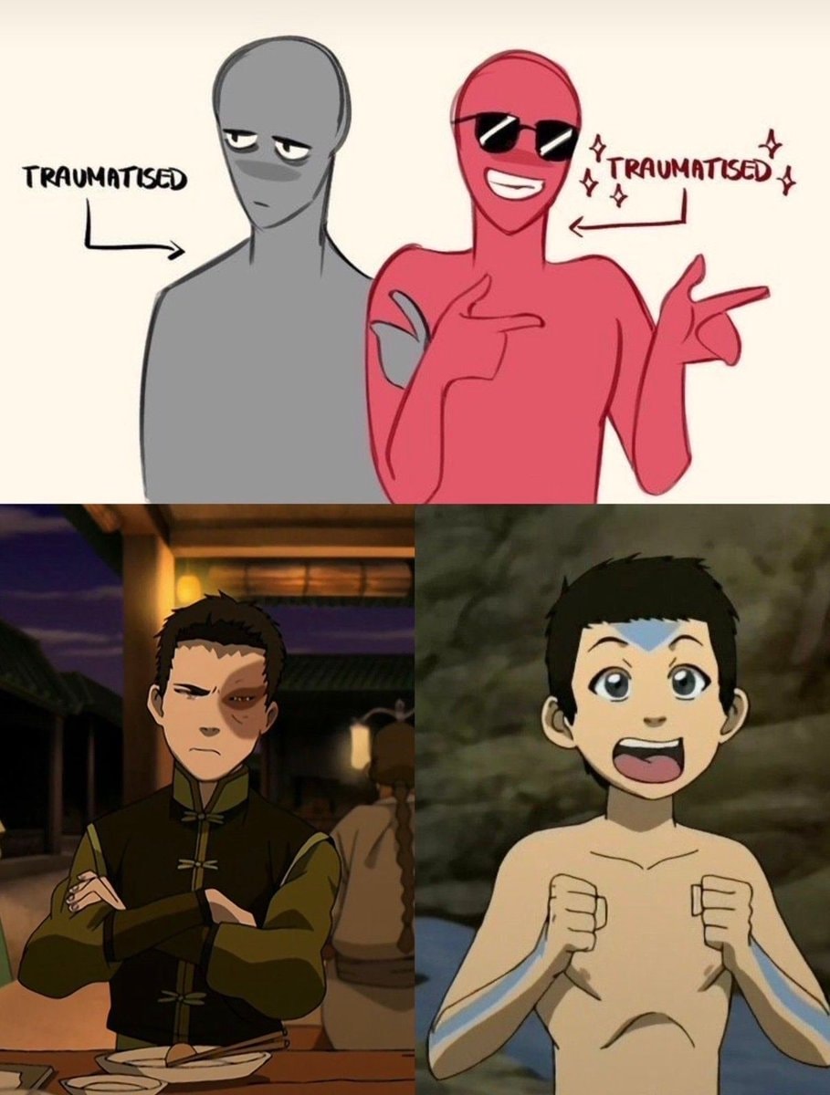 Zuko and Aang traumatised meme