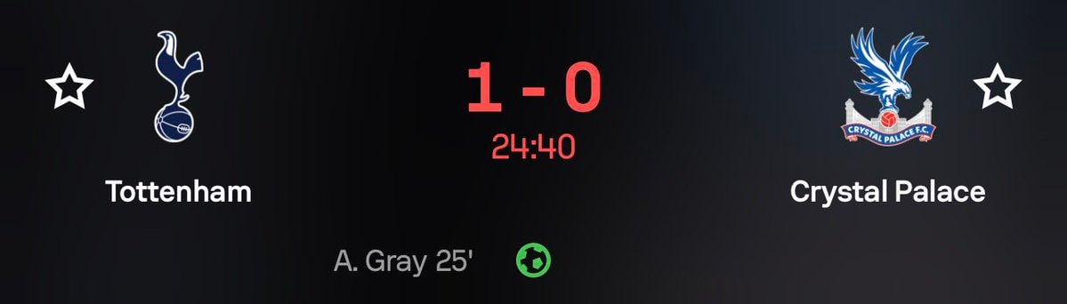 Tottenham vs Crystal Palace score