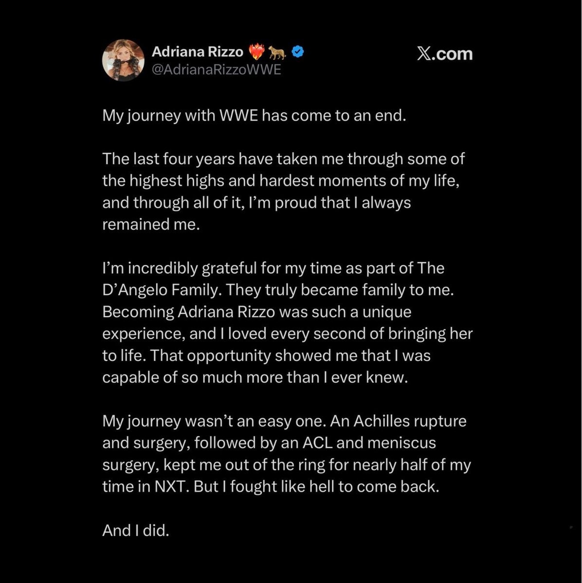 Adriana Rizzo leaves WWE (photo 2 of 3)