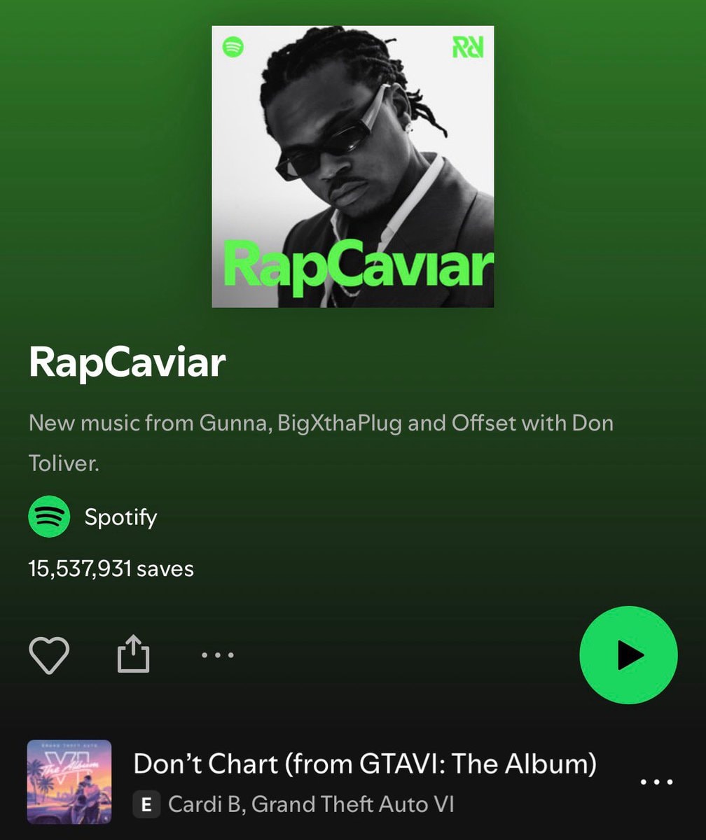 Cardi B Don't Chart Spotify (photo 2 of 3)