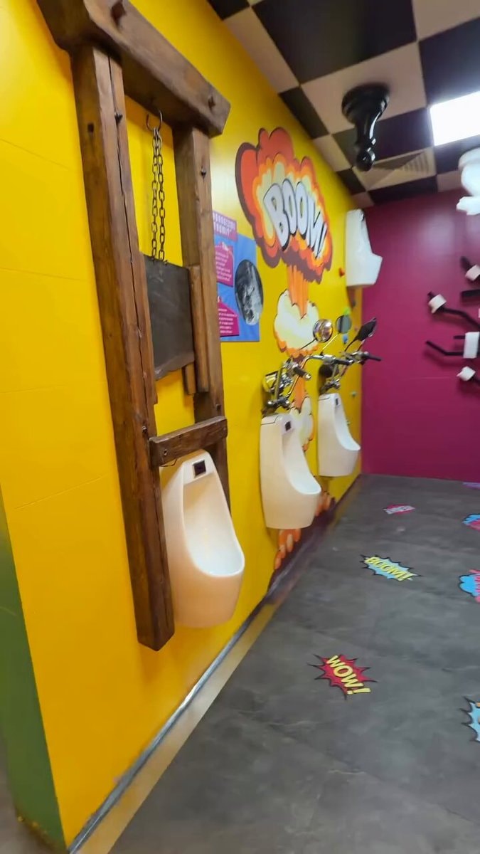 quirky bathroom scene