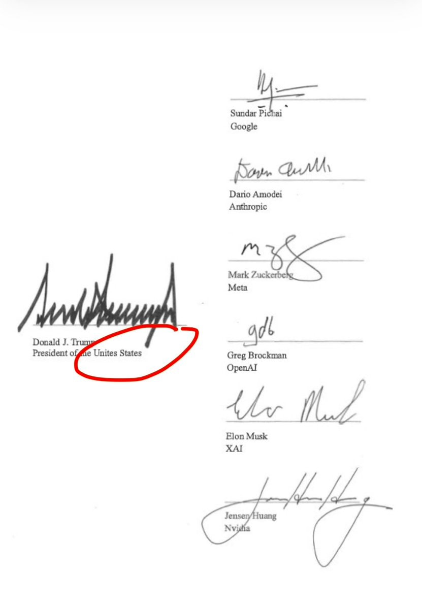 Signatures on a document