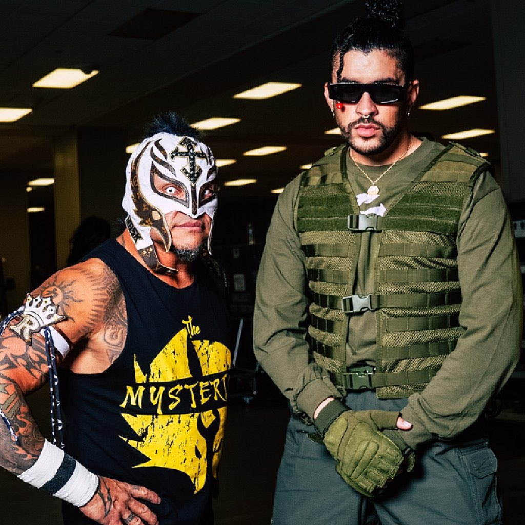Rey Mysterio and JBL Bad Bunny AAA exchange Rey Mysterio and JBL Bad Bunny AAA exchange