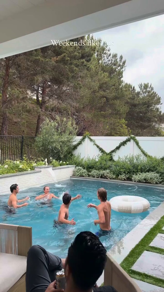 Backyard pool weekend with friends