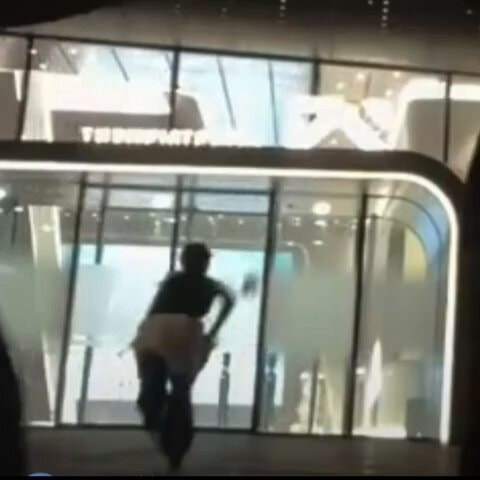 YG building door golf club arrest