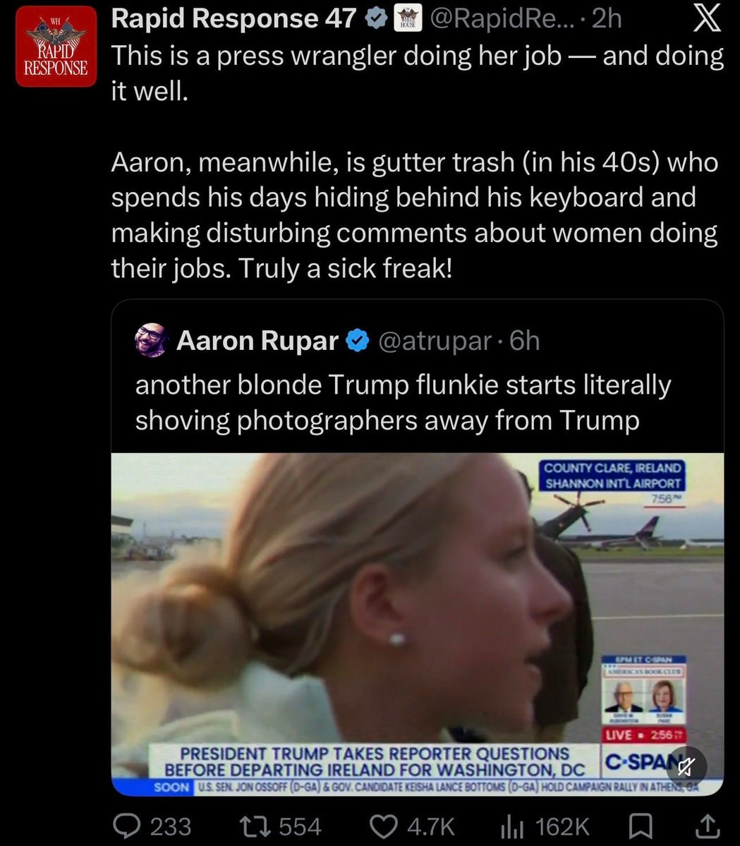 White House response to Rupar comment