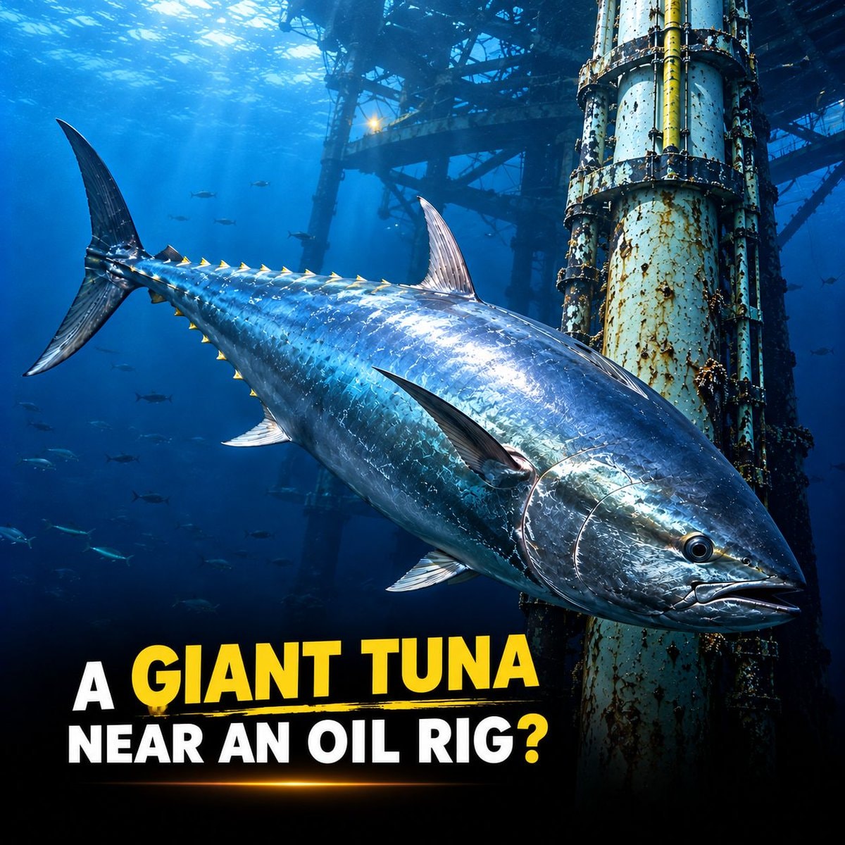 Giant Tuna Near Oil Rig Gulf of Mexico