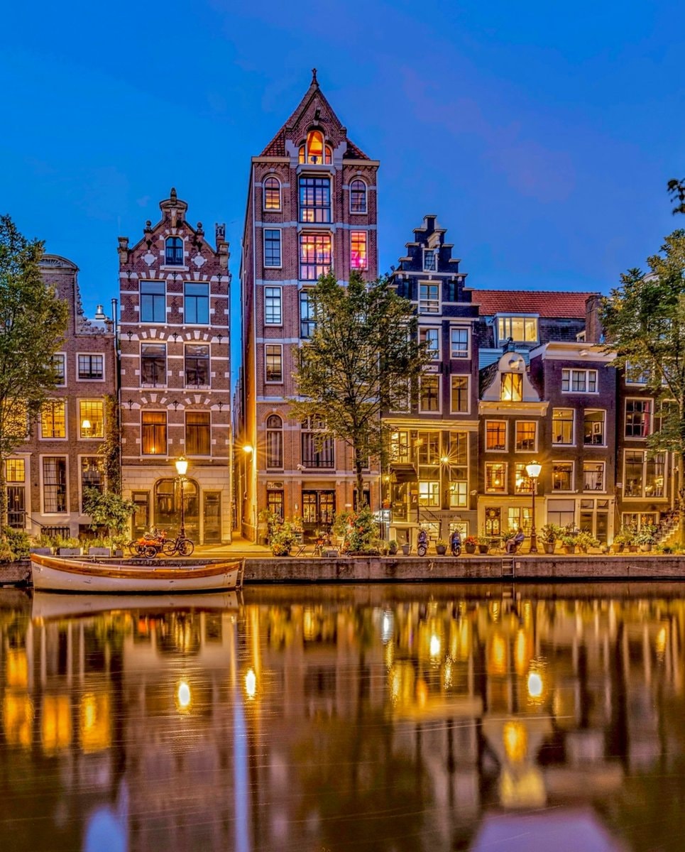 Amsterdam canal at dusk Amsterdam canal at dusk