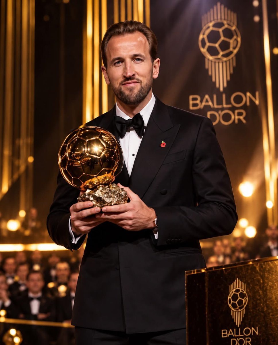 Golden ball trophy tuxedo moment