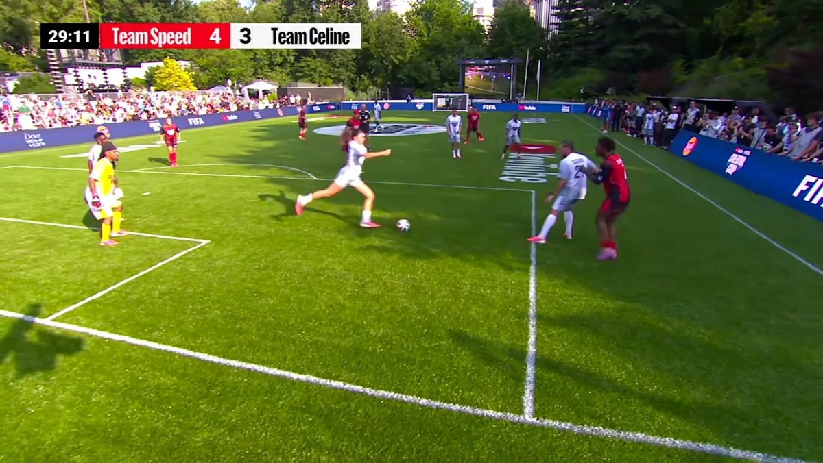 Celine Dept injured after IShowSpeed collision FIFA YouTube Creator Cup