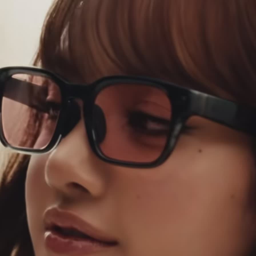 Lisa with rose-tinted glasses