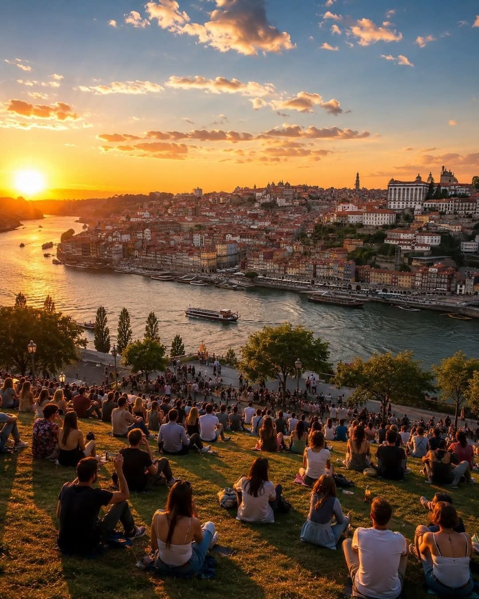 Porto Portugal sunset Porto Portugal sunset