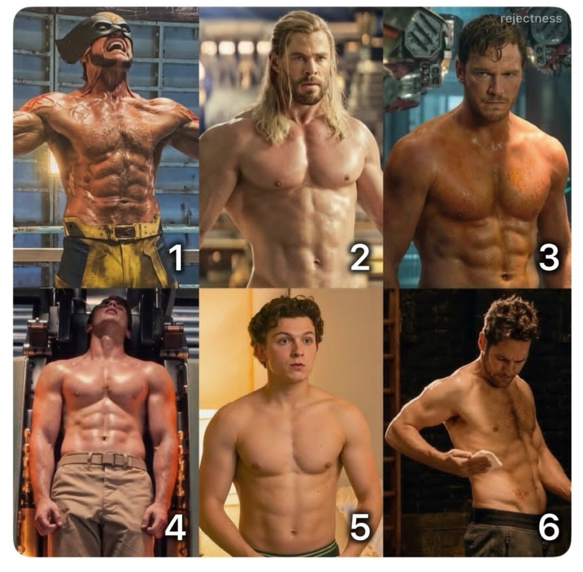 Superhero shirtless build comparison Superhero shirtless build comparison