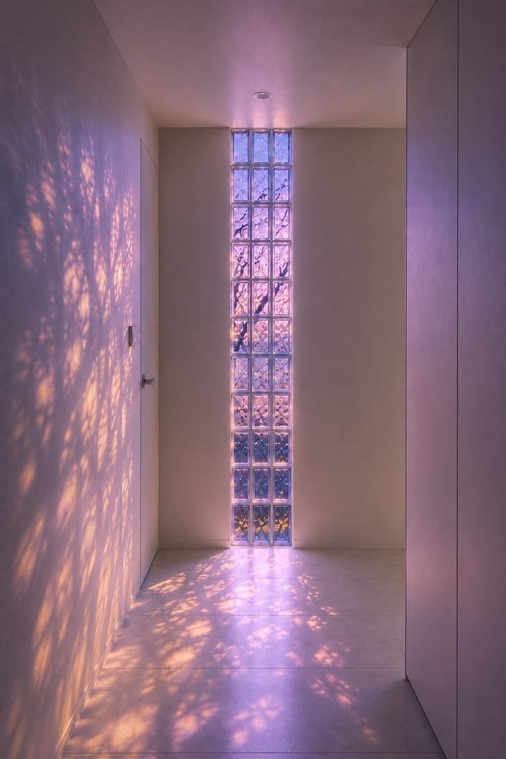 modern staircase with glass block window (photo 2 of 2)