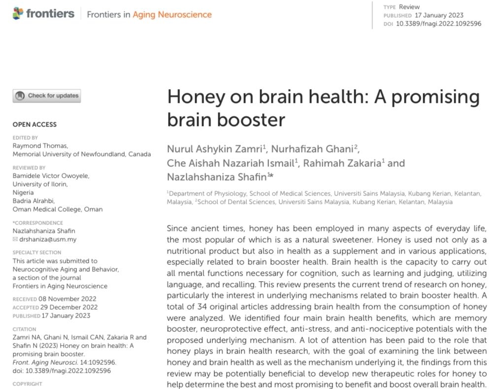 Honey on brain health paper
