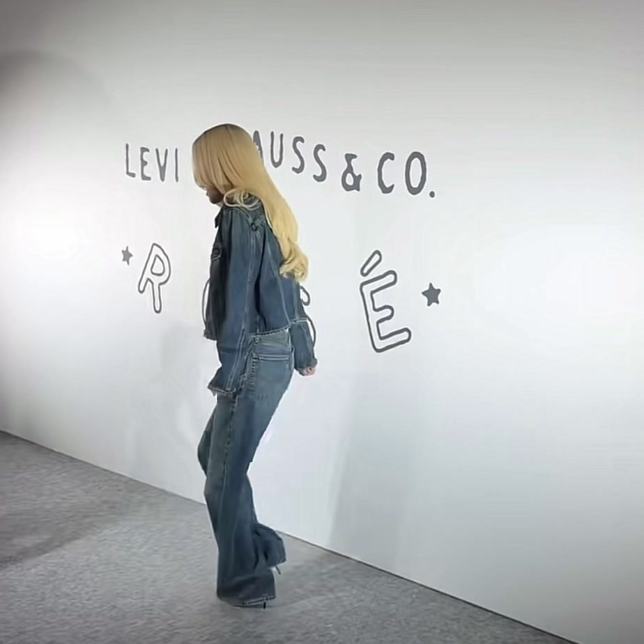Rosé in denim jacket