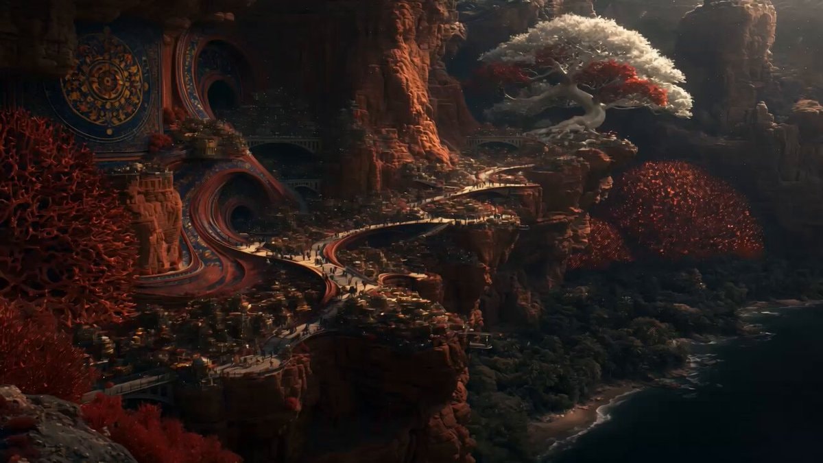 fantasy cliff city
