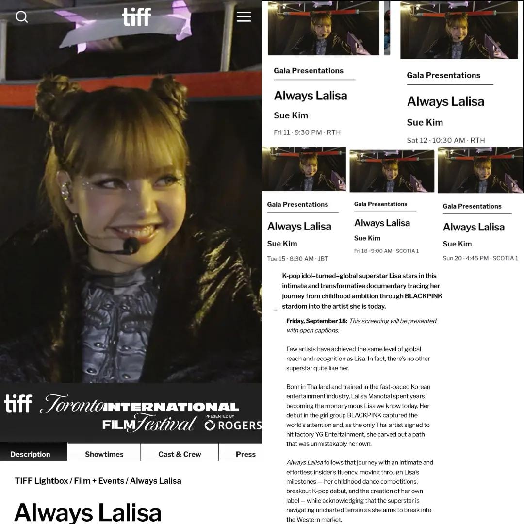 LISA ALWAYS LALISA TIFF screenings (photo 2 of 3)