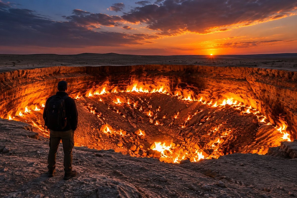 Darvaza Gas Crater Door to Hell (photo 2 of 3)
