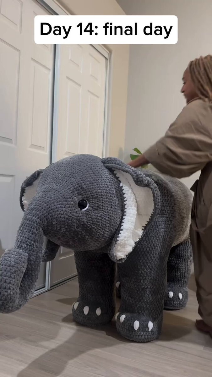 giant crocheted elephant