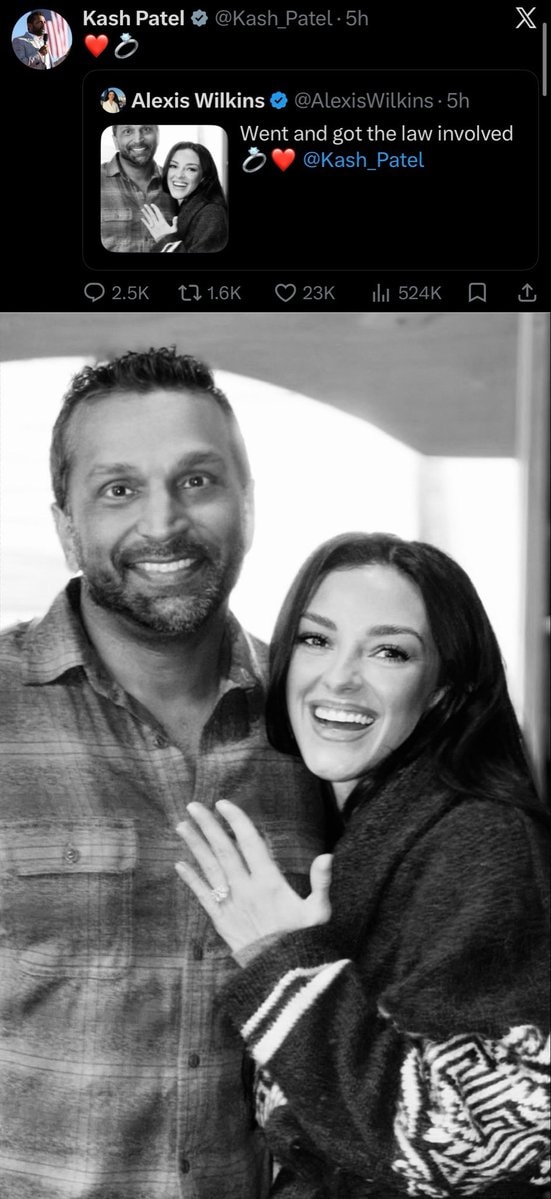 Kash Patel Alexis Wilkins engagement