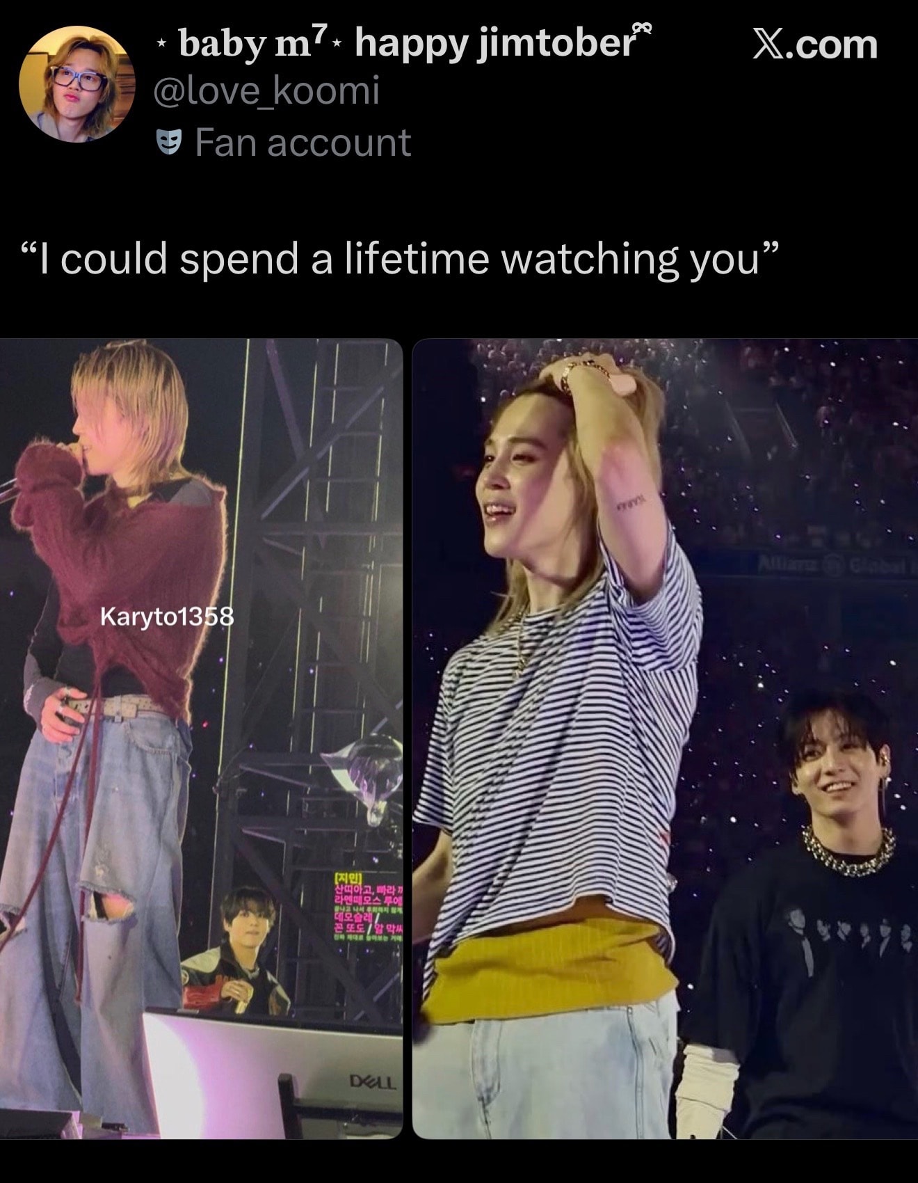 Jungkook and Jimin on stage