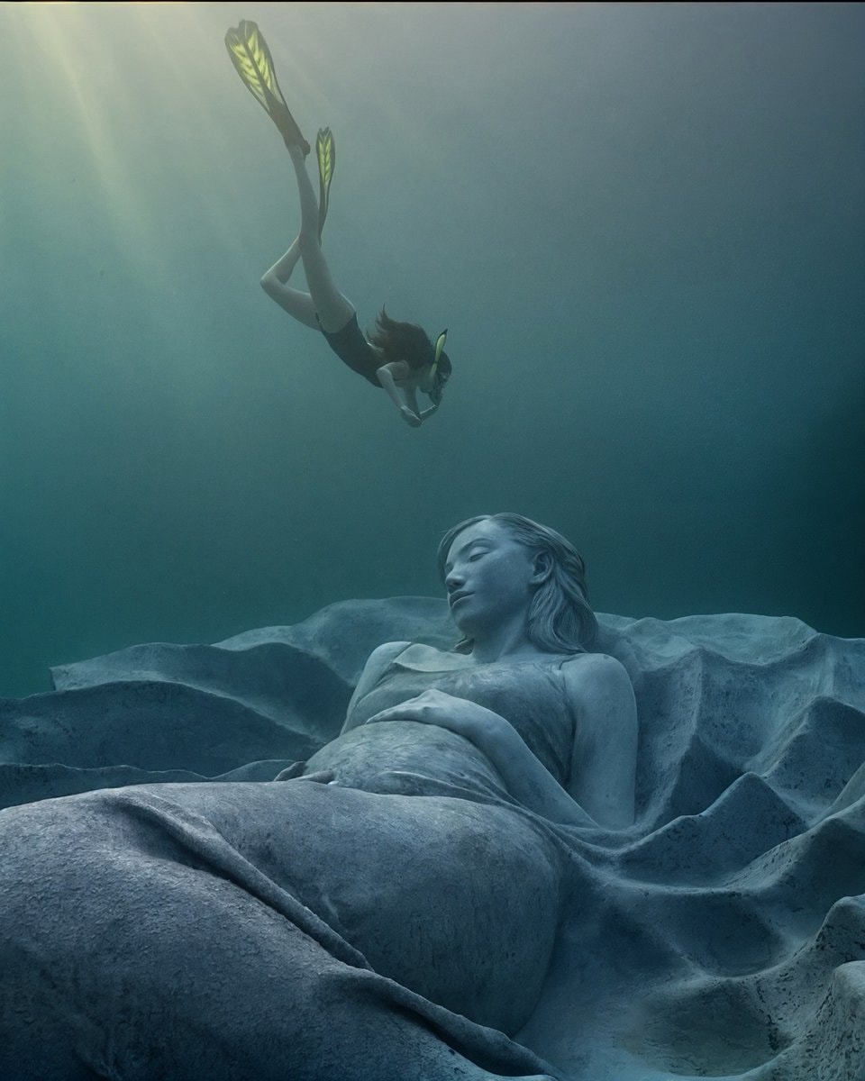 45-ton pregnant woman sculpture underwater Japan (photo 2 of 2)