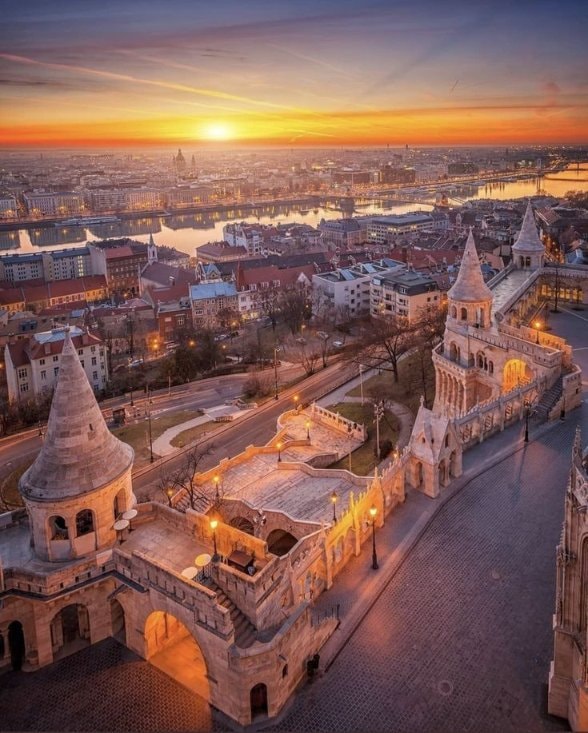Budapest Hungary sunset view