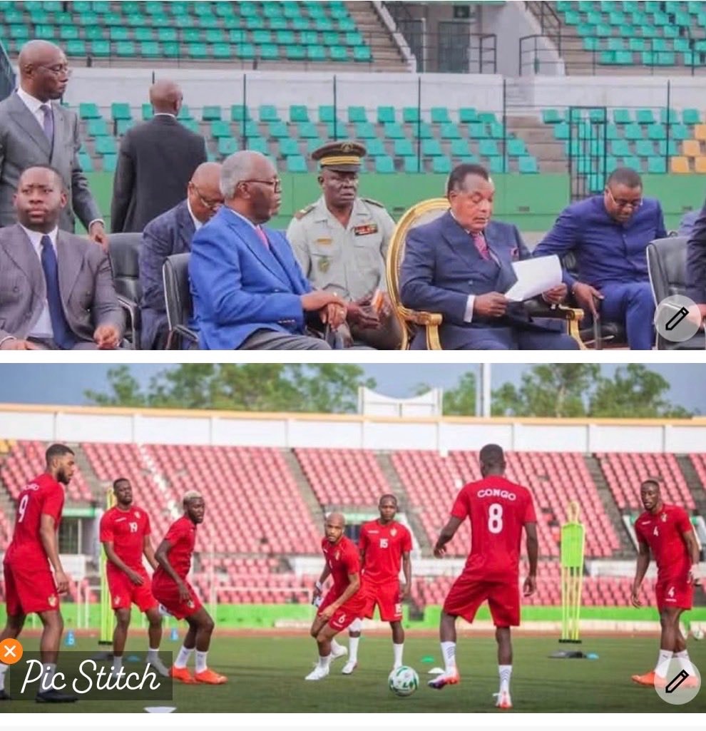 Congo President Sassou Nguesso Red Devils training