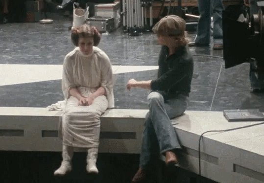 Carrie Fisher Mark Hamill Star Wars set 1977