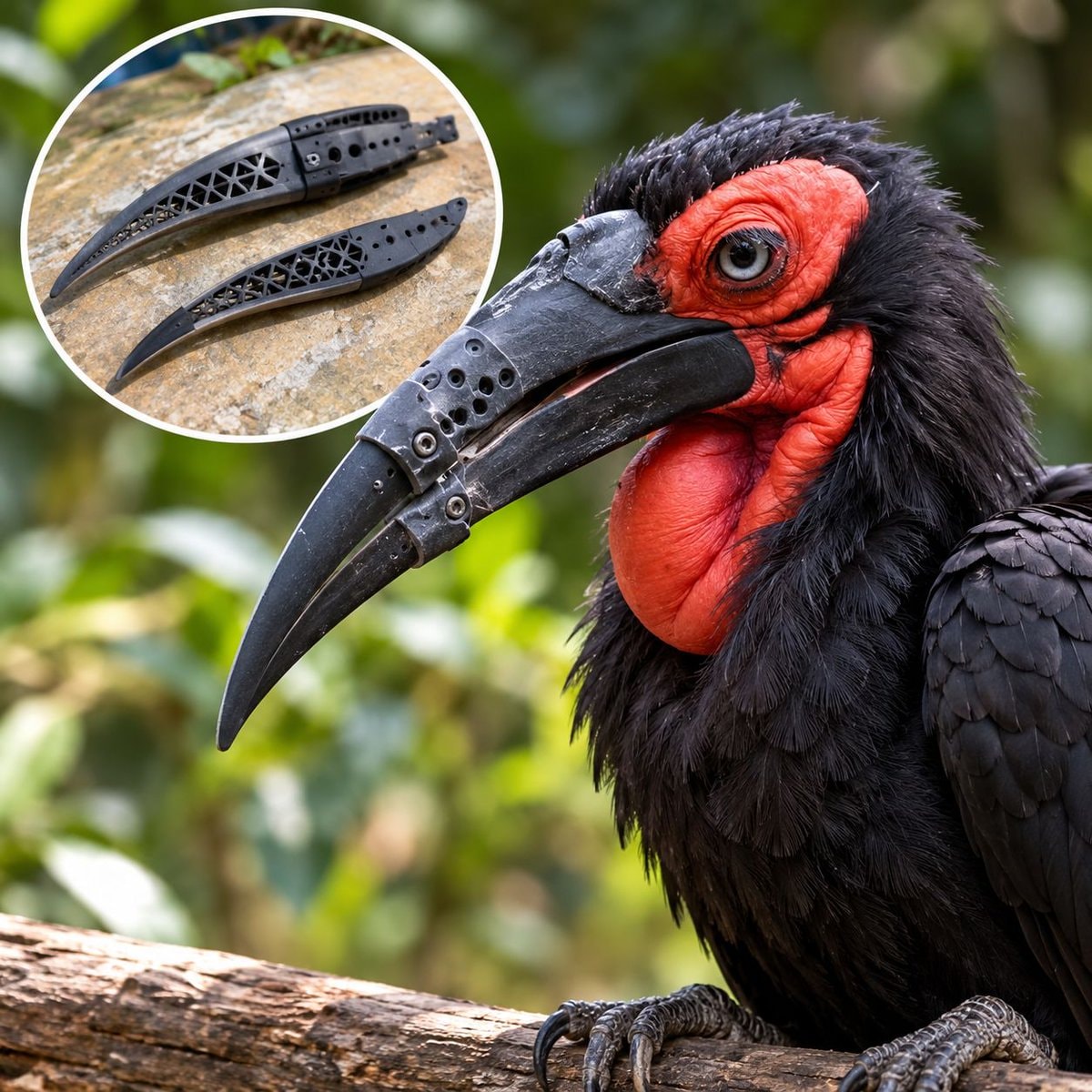 Southern ground hornbill 3D printed beak