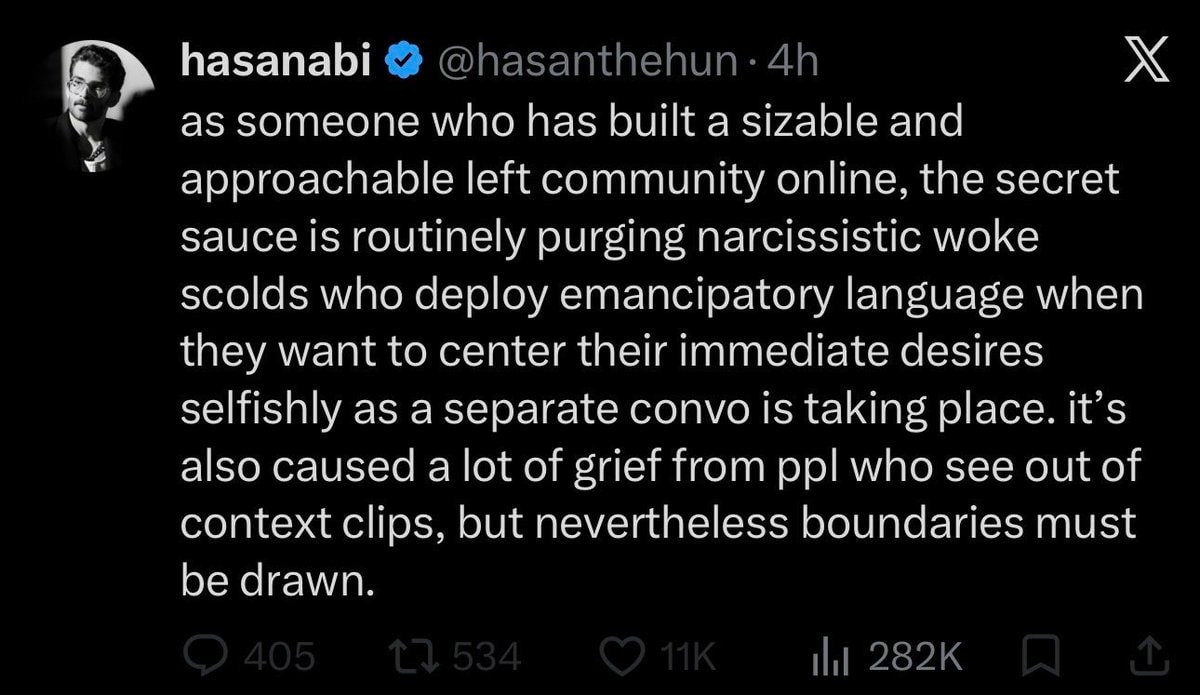 Hasan Piker community purge strategy