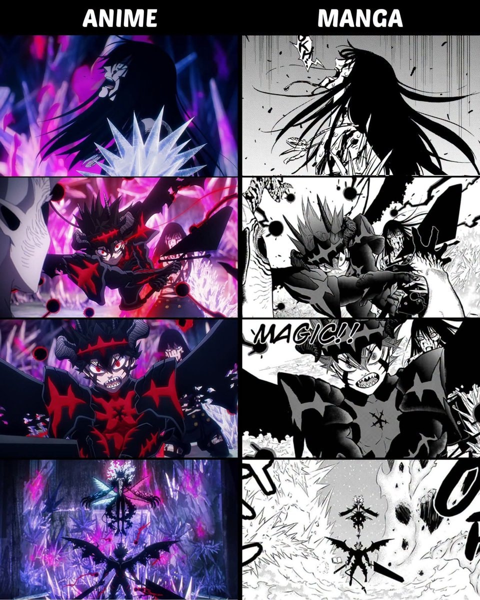Black Clover anime and manga comparison