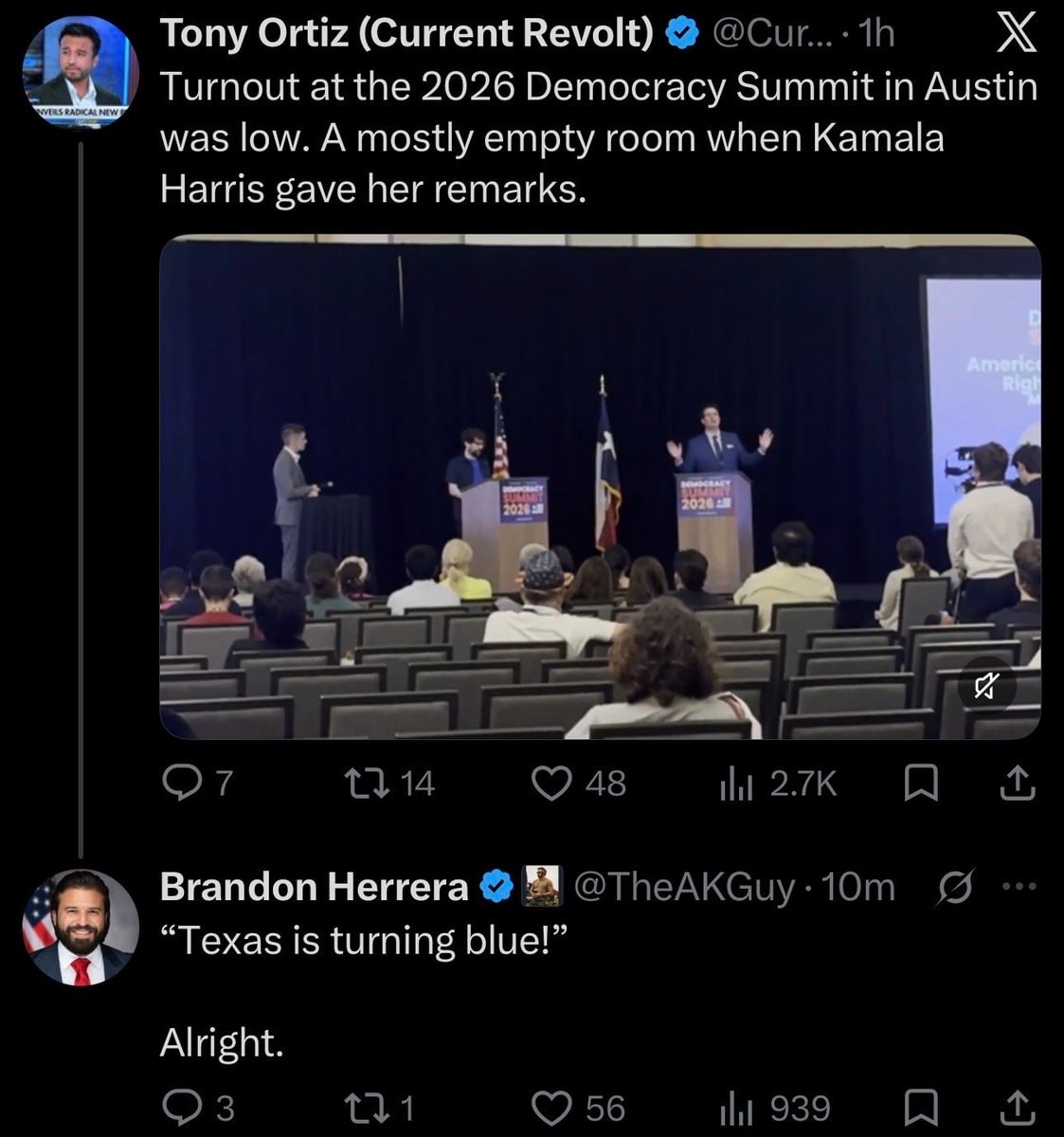 Brandon Herrera mocks Texas blue claims
