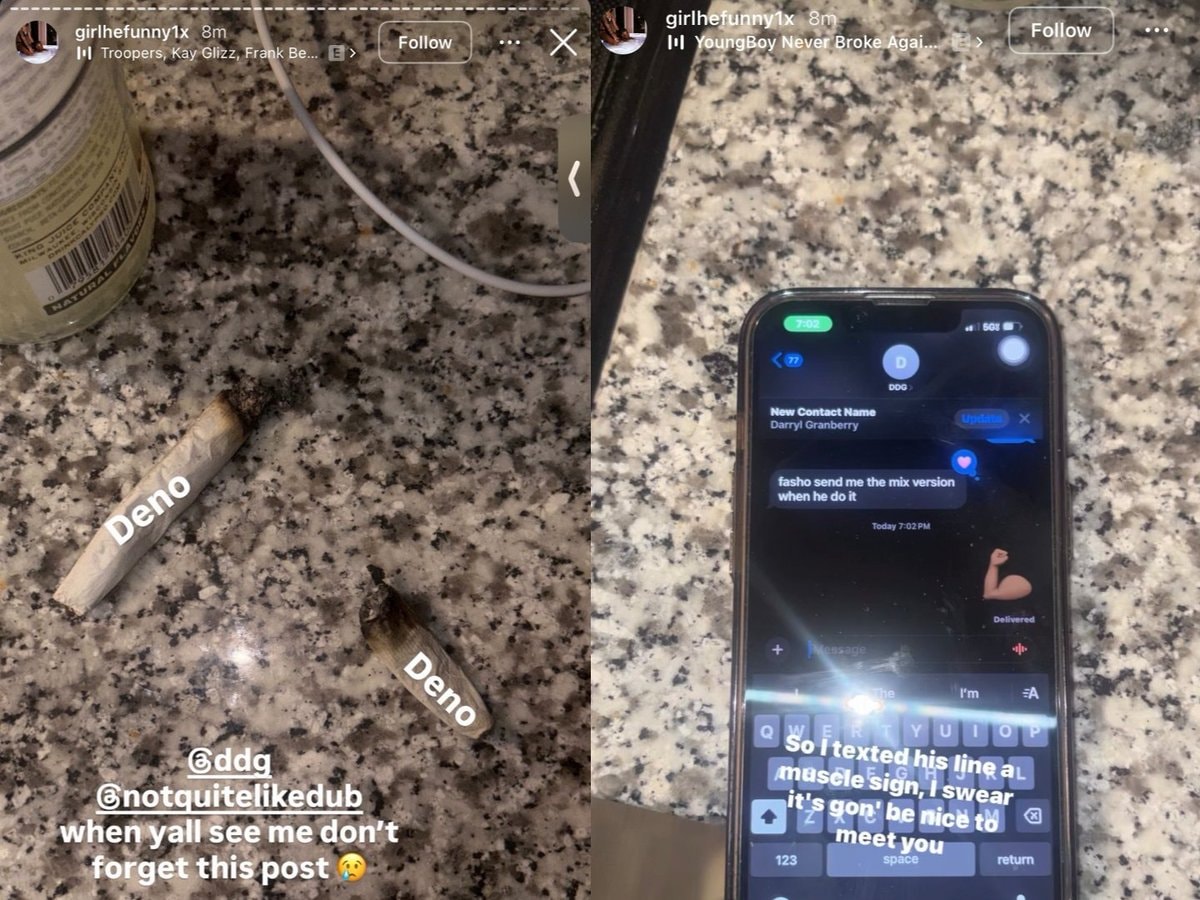 Reggie DDG Dub Deno Instagram Story