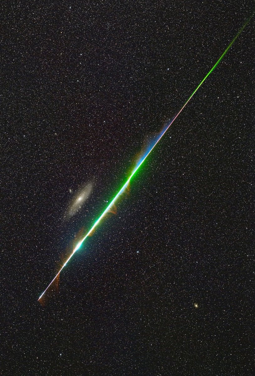 Meteor and Andromeda Galaxy