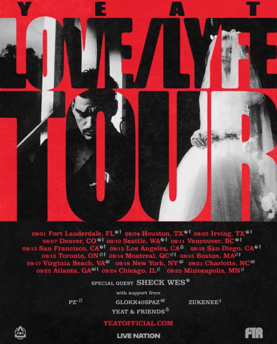 Yeat LYF Tour poster
